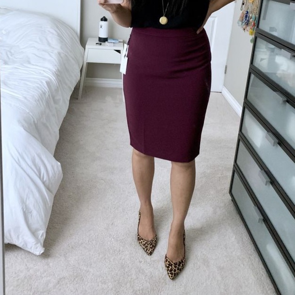 Wilfred Purple Plum Stretch Skirt Long Pencil Sz L